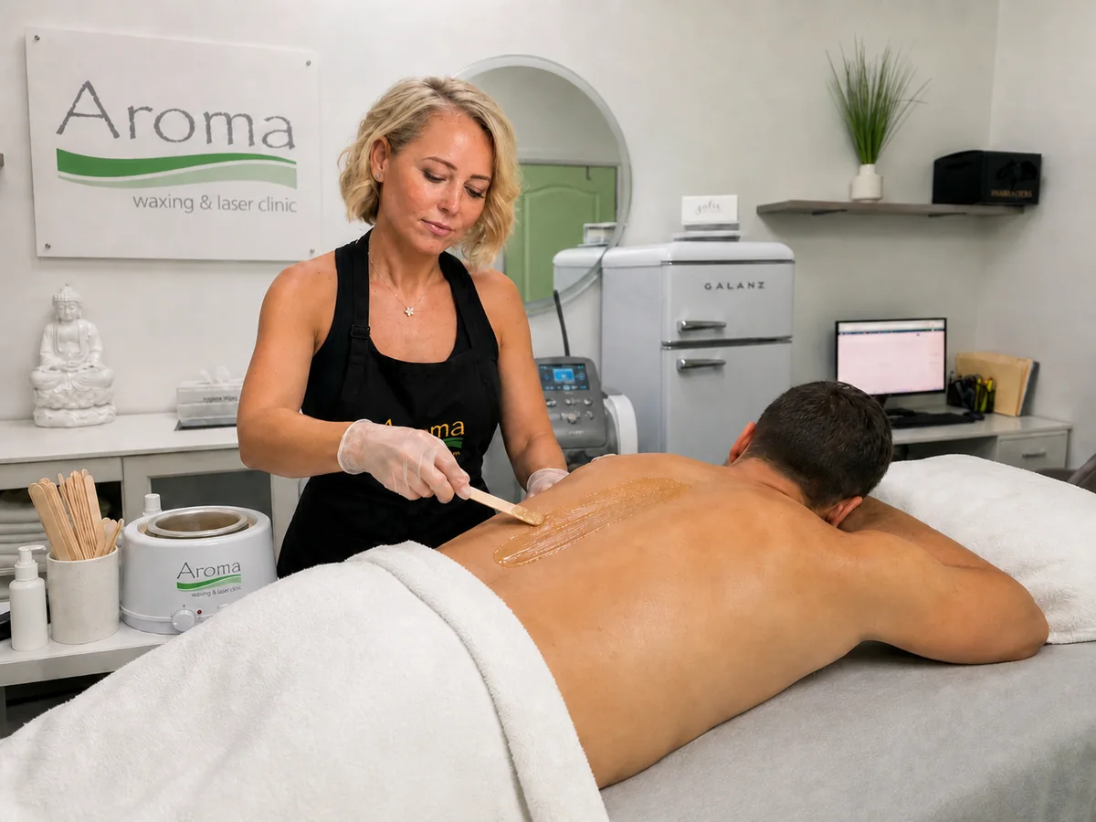Back waxing treatment at Aroma