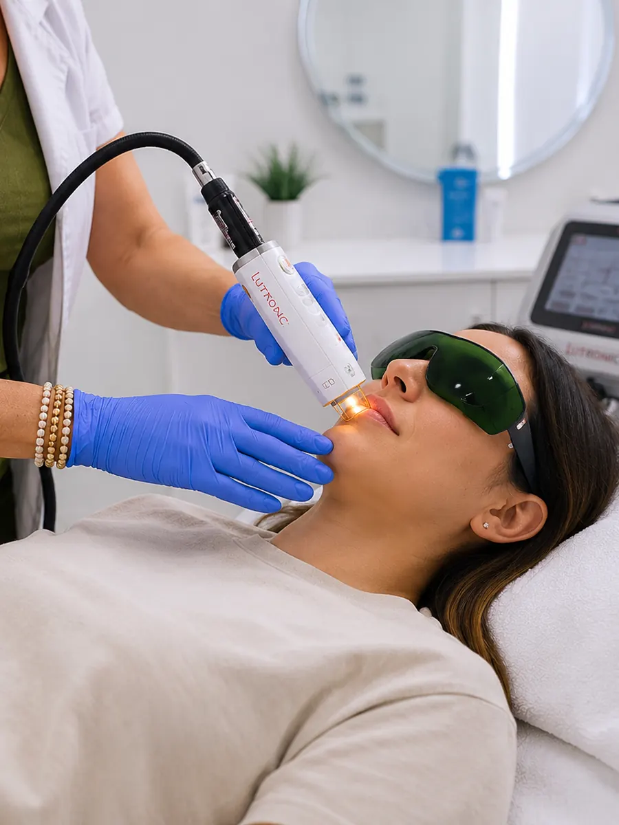 Face laser hair removal treatment at Aroma Toronto