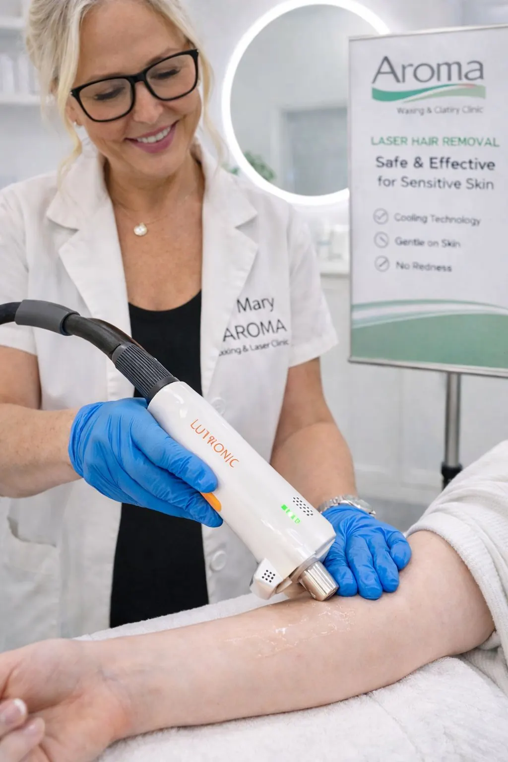 Laser hair removal for sensitive skin at Aroma Toronto