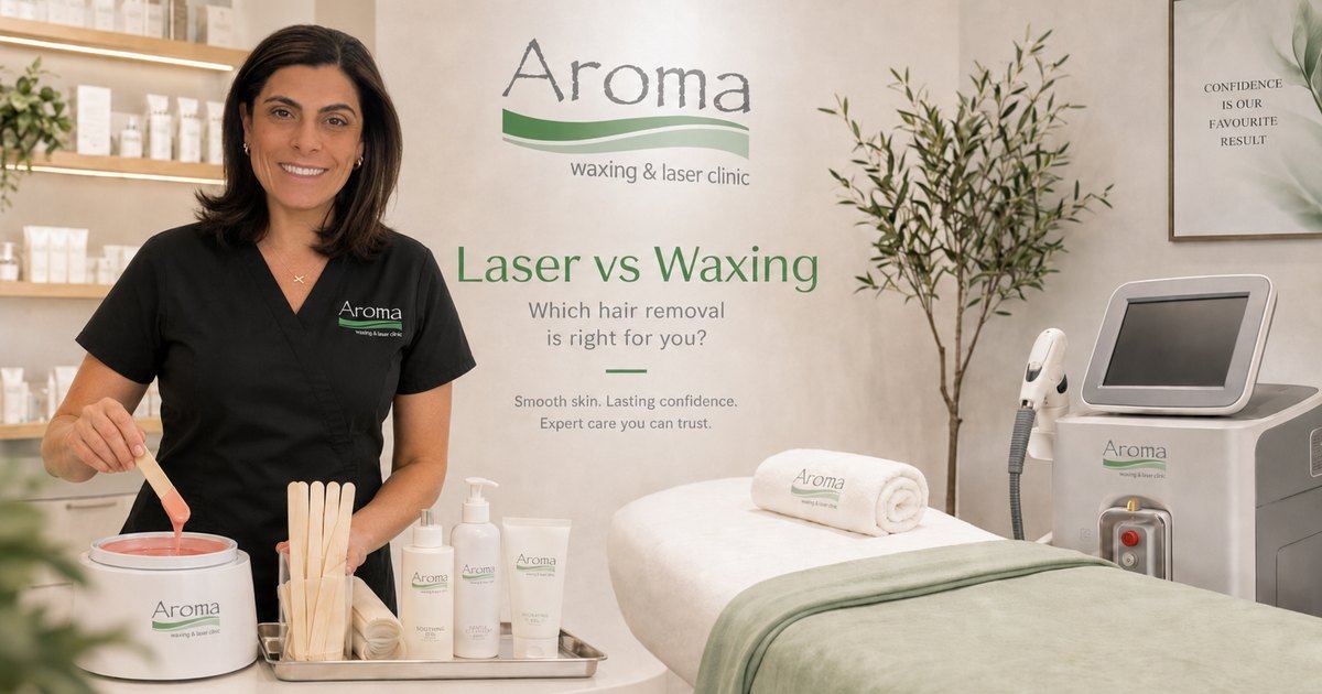 Laser versus waxing comparison at Aroma Waxing and Laser Clinic in Toronto