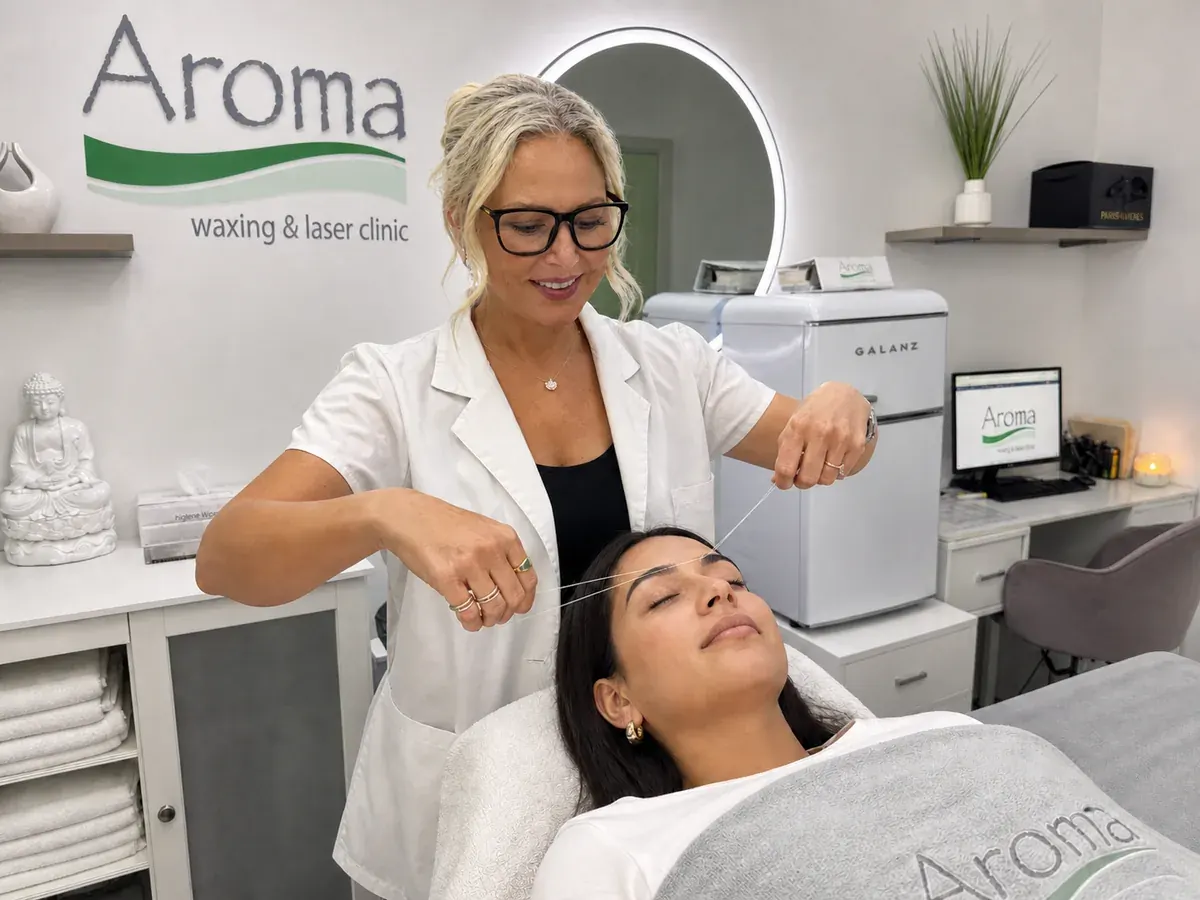 Threading treatment at Aroma Yonge and Davisville Midtown Toronto