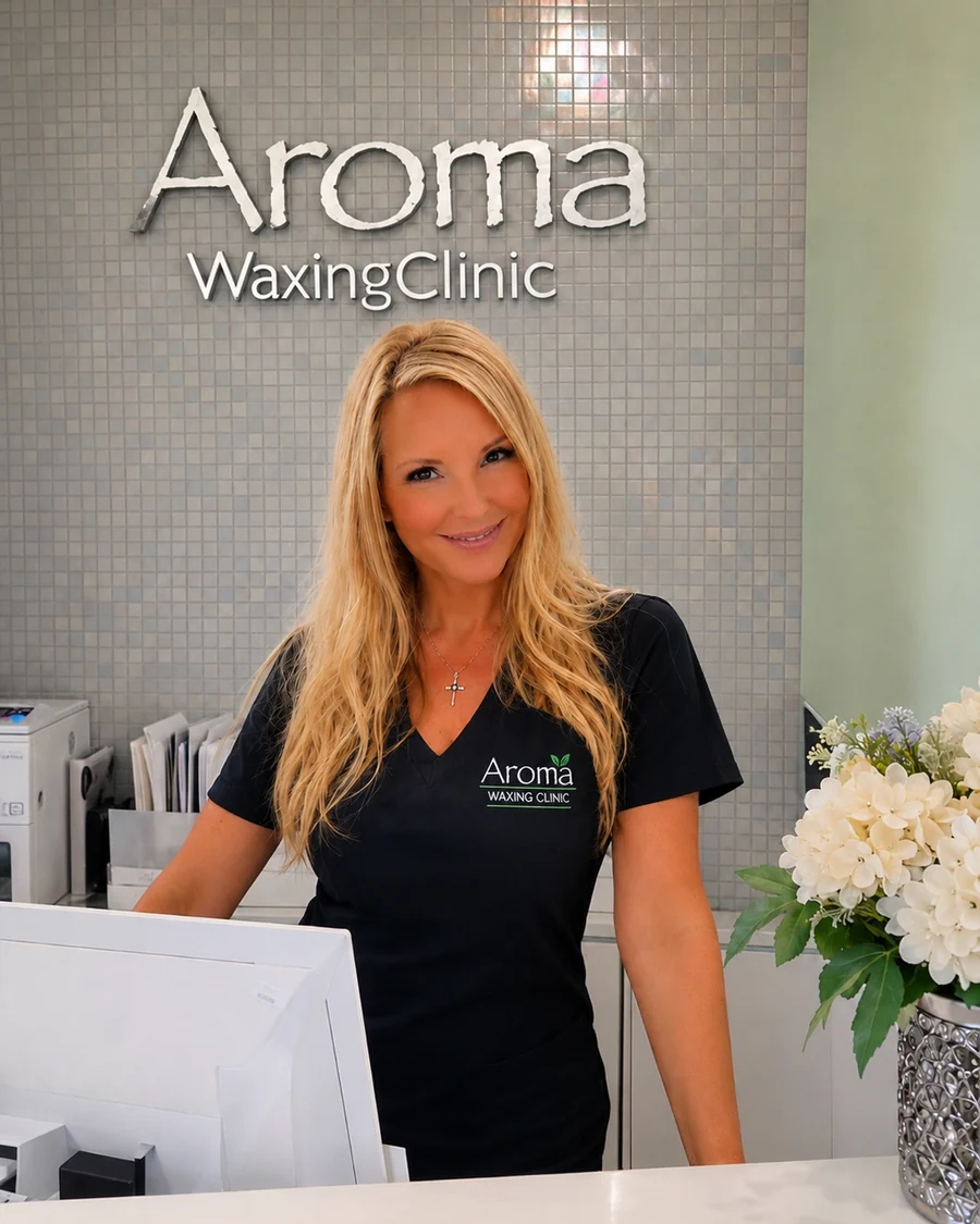 Stanka at Aroma Waxing and Laser Clinic Yonge and Davisville front desk